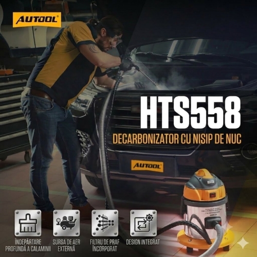 Sablator de curățare a supapelor AUTOOL HTS558 cu pudră de nucă