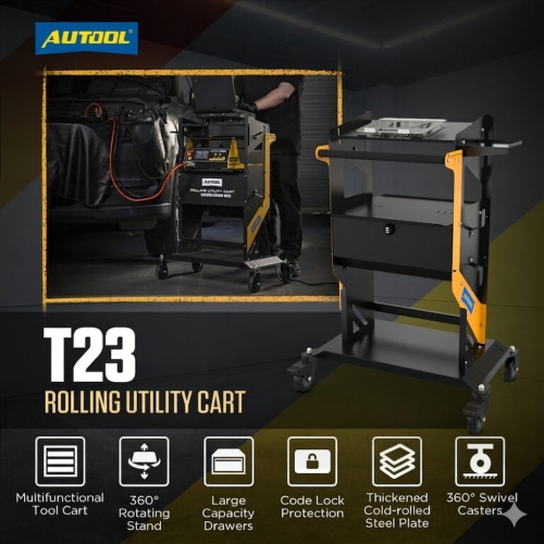 Cărucior de transport AUTOOL T23 cu roți și mâner