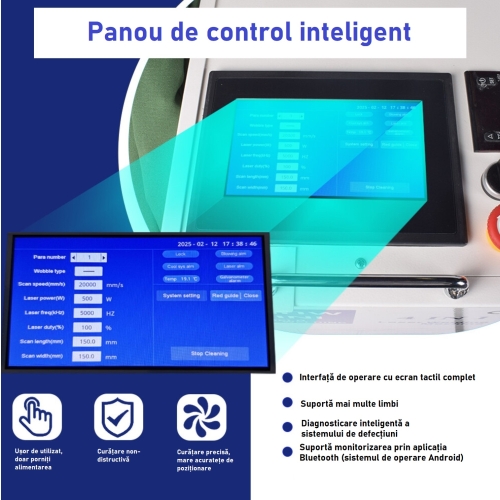 CURĂȚĂTOR LASER CU FIBRĂ 1500W M2 + ACCESORII
